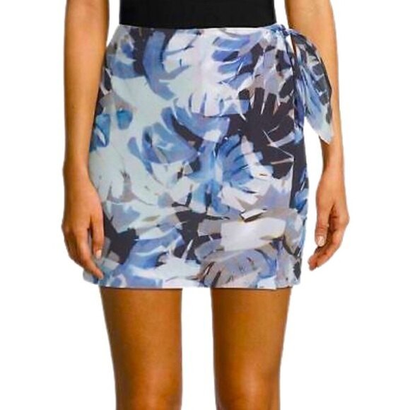 New! Robert Graham Sukie Silk High Waist Tropical Foliage Wrap Skort Skirt - Picture 2 of 10